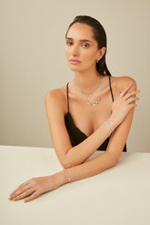 Silver Autumn Hoop, White Rhodium, Premium Cubic Zirconia  + Give Love Gift